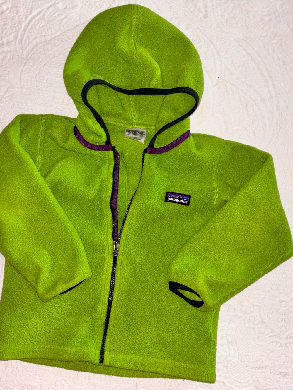 Patagonia Synchilla Fleece Toddler 3T Jacket Hooded Green unisex